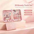 30-Piece Multi-Function Beauty Care Tool Set – Stainless Steel Manicure, Pedicure, Eyebrow & Facial Grooming Kit with Zippered Portable Case