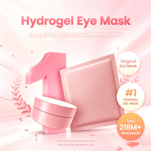 Collagen Hydrogel Eye Patches – 30-Pair Hydrating & Firming Under-Eye Masks with Caffeine & Probiotic Extract, Suitable for All Skin Types