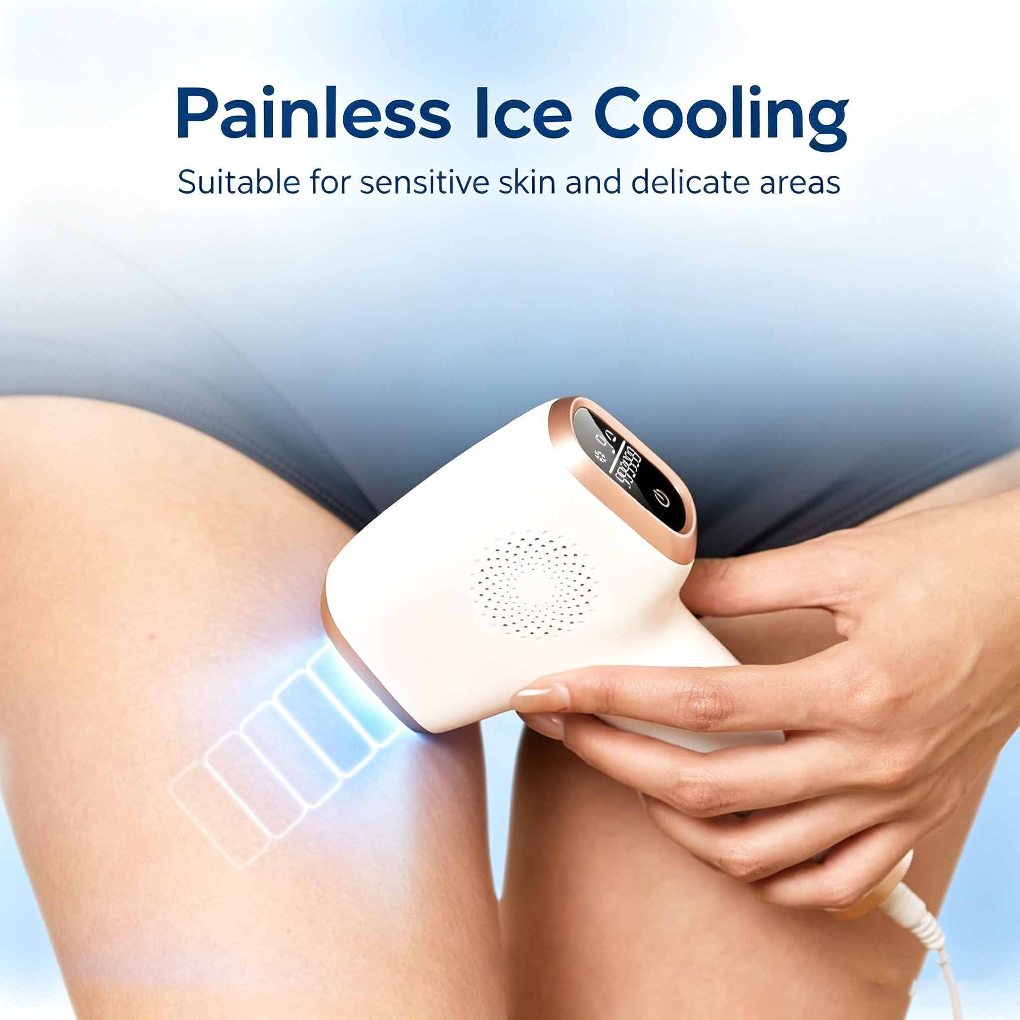 Ice Cooling Hair Removal Device – Painless At-Home Laser Epilator with 999,999 Flashes, Sapphire Cooling Tech for Full Body & Sensitive Skin