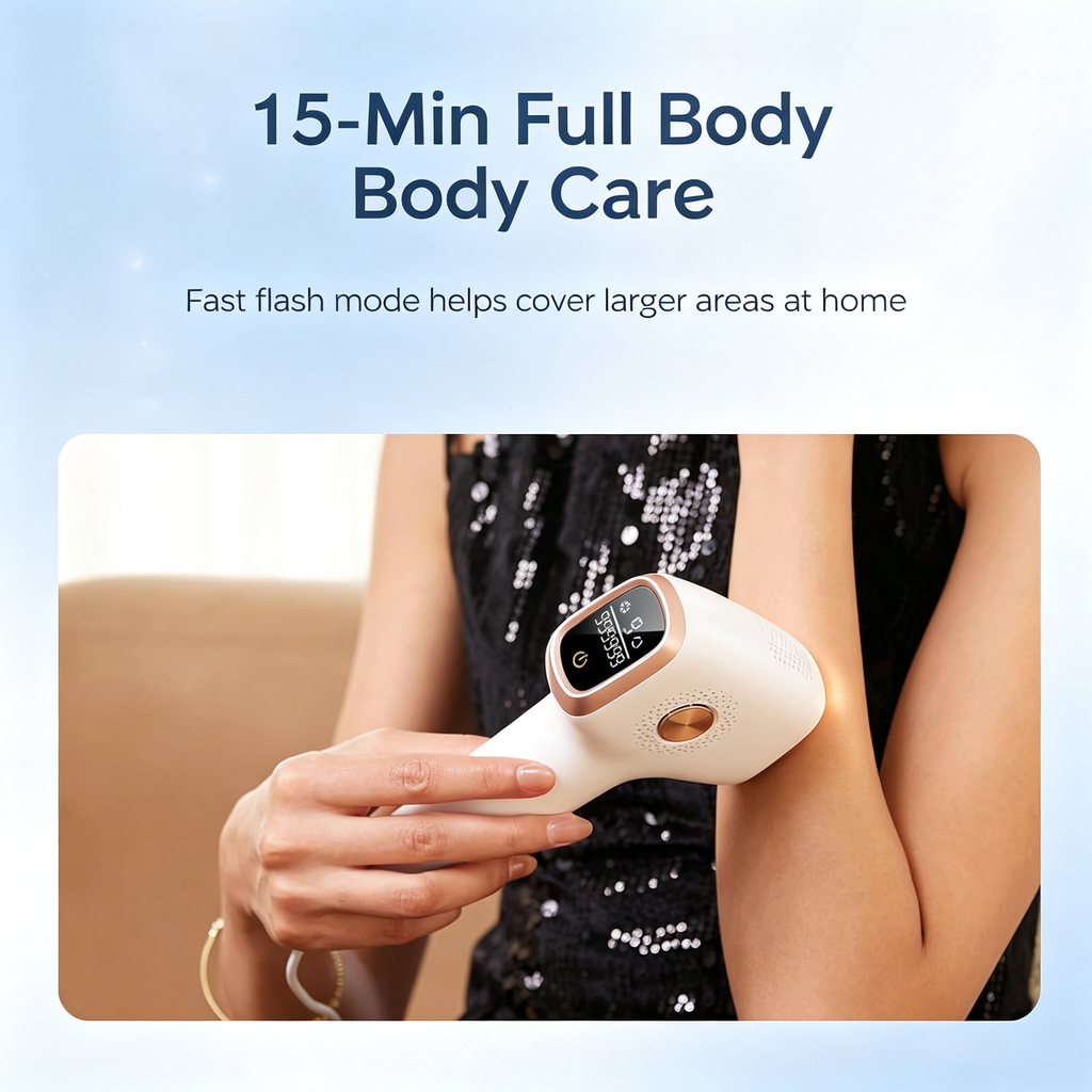 Ice Cooling Hair Removal Device – Painless At-Home Laser Epilator with 999,999 Flashes, Sapphire Cooling Tech for Full Body & Sensitive Skin