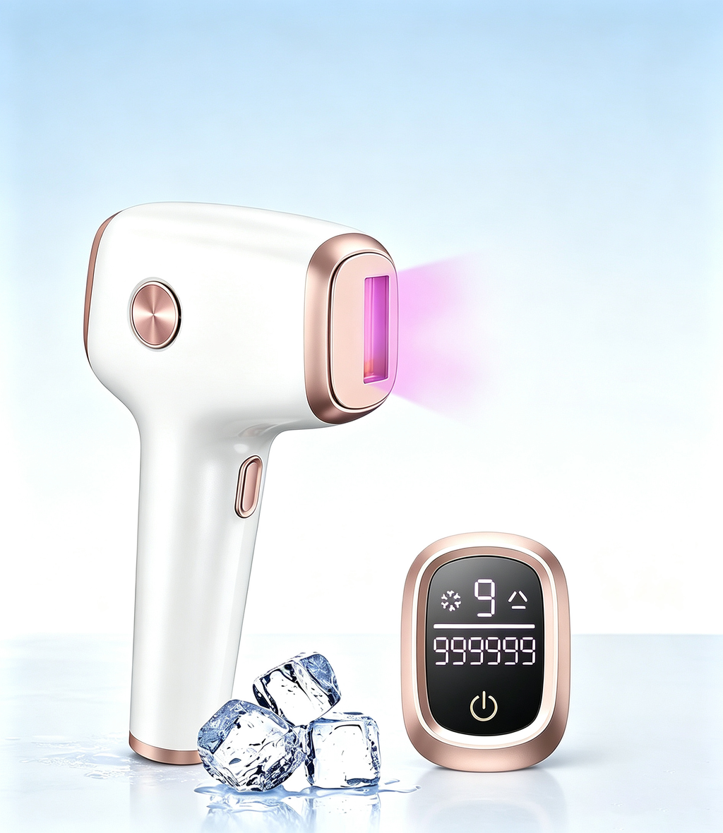 Ice Cooling Hair Removal Device – Painless At-Home Laser Epilator with 999,999 Flashes, Sapphire Cooling Tech for Full Body & Sensitive Skin